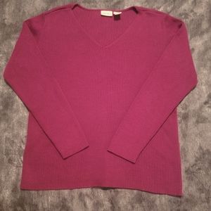 Dark Pink Sweater XL Vee Neck